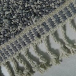 Custom Solid Gray Wool Moroccan Rug - Image 8