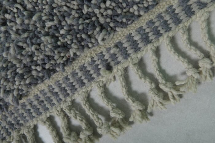Custom Solid Gray Wool Moroccan Rug - Image 8