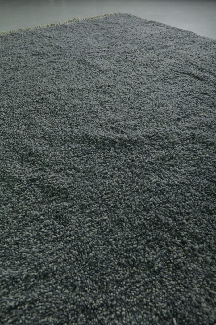 Custom Solid Gray Wool Moroccan Rug - Image 6