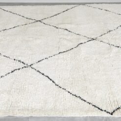 Custom Ivory and Black Moroccan Wool Rug - Image 6
