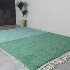 Alternative view of Custom Forest Green and Aqua Blue Moroccan Rug