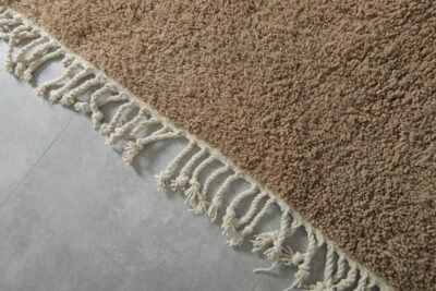 Custom Solid Caramel Brown Moroccan Rug - Image 7
