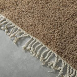 Custom Solid Caramel Brown Moroccan Rug - Image 7