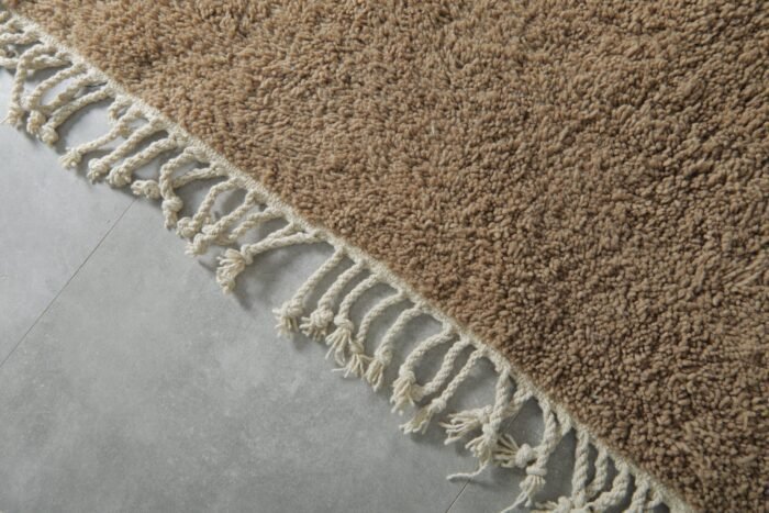 Custom Solid Caramel Brown Moroccan Rug - Image 7