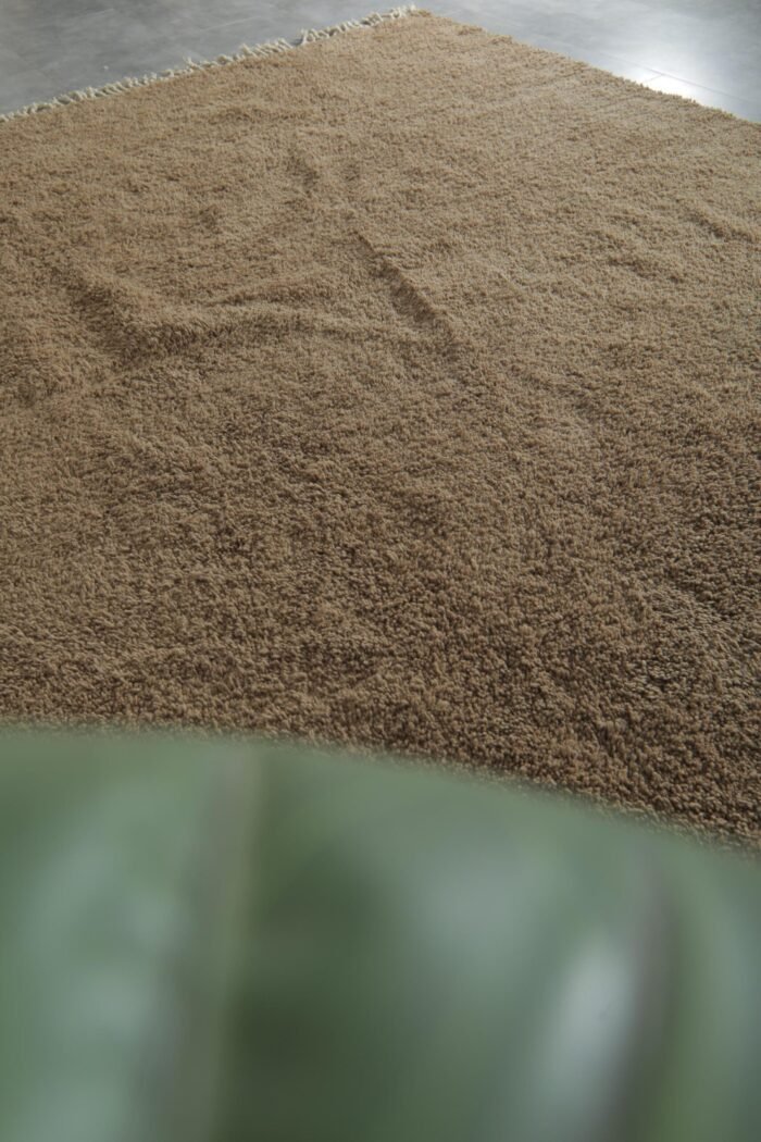 Custom Solid Caramel Brown Moroccan Rug - Image 6