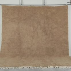 Warm Caramel Brown Moroccan Beni Ourain Rug showing thick natural wool pile and handcrafted detail