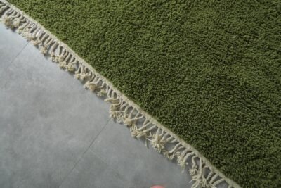 Custom Solid Green Olive Moroccan Rug - Image 7