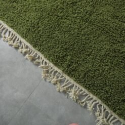 Custom Solid Green Olive Moroccan Rug - Image 7