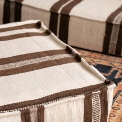 Moroccan Floor Sofa Covers – Unstuffed Ivory & Brown Wool Set - Image 5