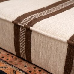 Moroccan Floor Sofa Covers – Unstuffed Ivory & Brown Wool Set - Image 9