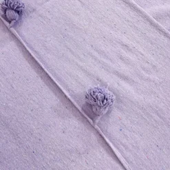 Purple Moroccan blanket in natural light showing cotton texture