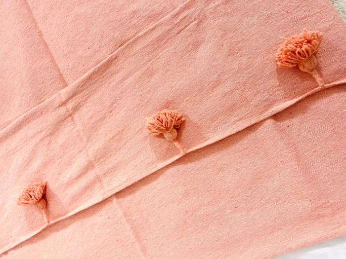 Moroccan Salmon Pompom Blanket - Image 7