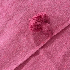 Moroccan Pink Pompom Blanket - Image 3