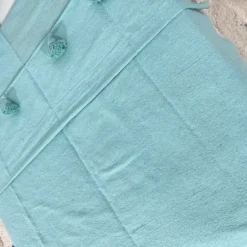 Moroccan Turquoise Pompom Blanket - Image 5