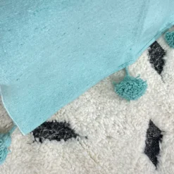 Moroccan Turquoise Pompom Blanket - Image 6
