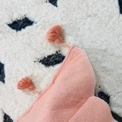 Moroccan Salmon Pompom Blanket - Image 5