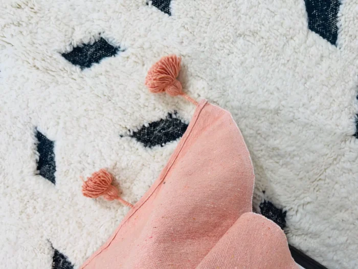 Moroccan Salmon Pompom Blanket - Image 5