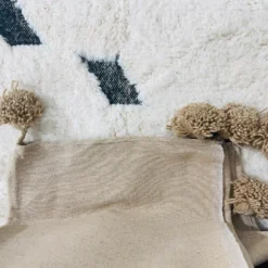 Moroccan Beige Pompom Blanket - Image 5