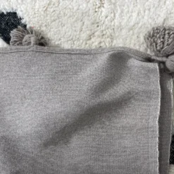 Moroccan Taupe Pompom Blanket - Image 5