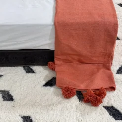 Moroccan Terracotta Pompom Blanket - Image 6