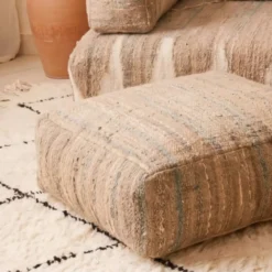 Alternative view of Natural Beige & Ivory Moroccan Floor Sofa – Handwoven Wool