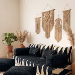 Black & Ivory Moroccan Floor Sofa Cover Set – Handwoven Wool - Image 3